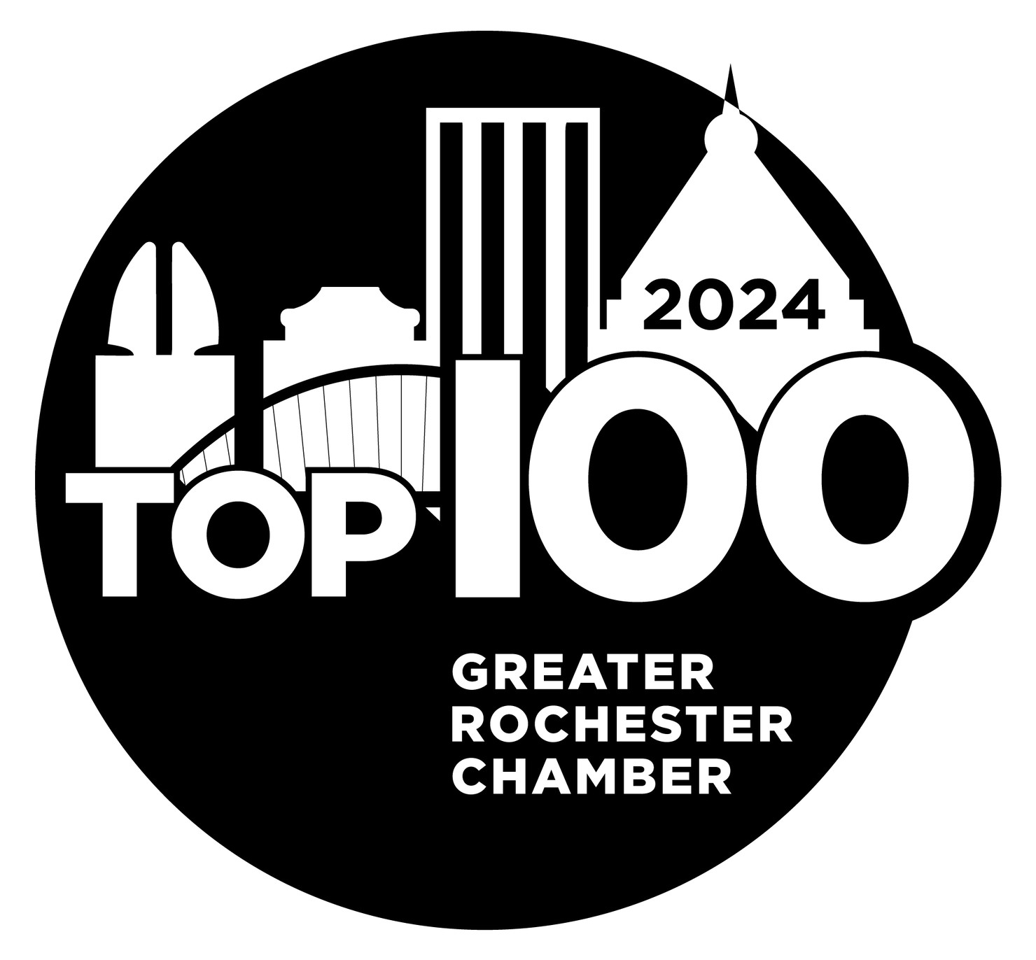 The Greater Rochester Chamber of Commerce Top 100 2024 Logo